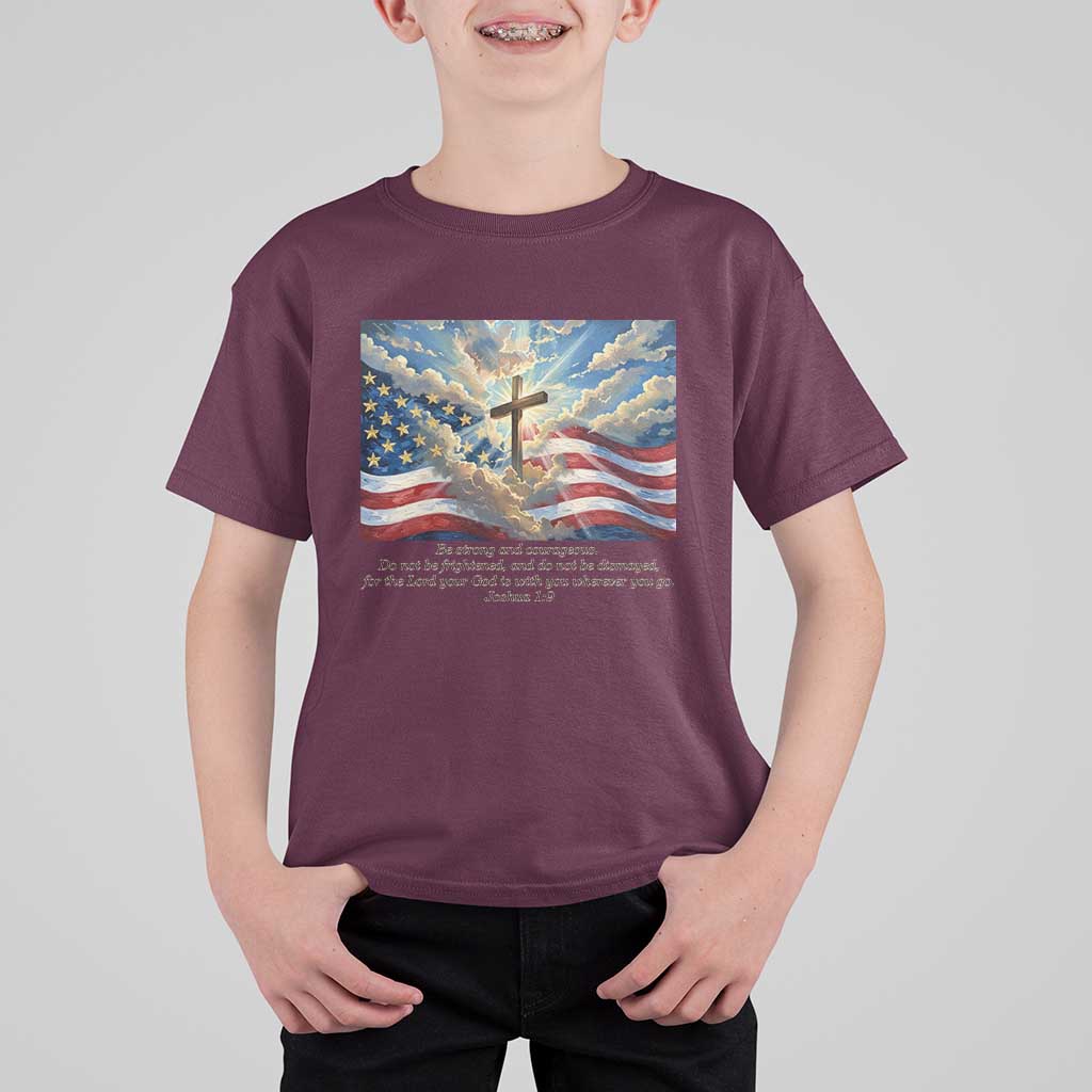 Jesus Christian T Shirt For Kid American Flag Religious Cross Bible Verse Faith Inspirational - Wonder Print Shop