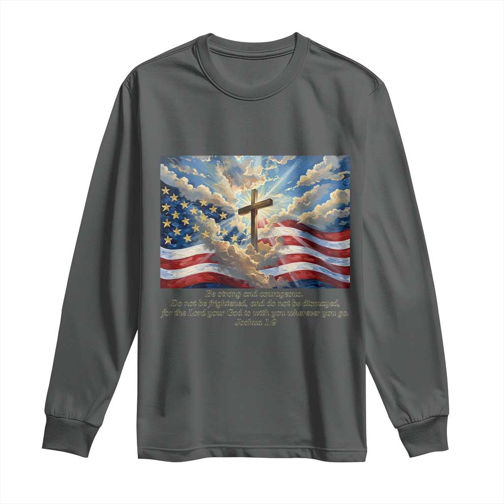 Jesus Christian Long Sleeve Shirt American Flag Religious Cross Bible Verse Faith Inspirational - Wonder Print Shop
