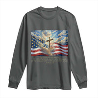 Jesus Christian Long Sleeve Shirt American Flag Religious Cross Bible Verse Faith Inspirational - Wonder Print Shop
