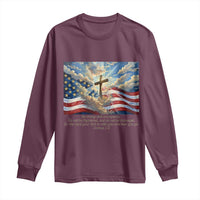 Jesus Christian Long Sleeve Shirt American Flag Religious Cross Bible Verse Faith Inspirational - Wonder Print Shop