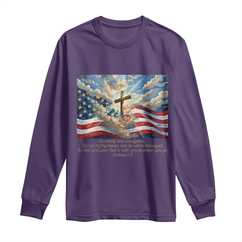 Jesus Christian Long Sleeve Shirt American Flag Religious Cross Bible Verse Faith Inspirational - Wonder Print Shop