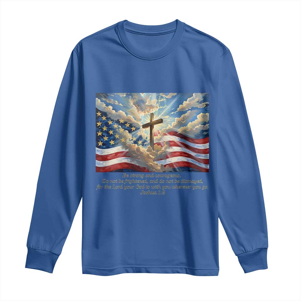 Jesus Christian Long Sleeve Shirt American Flag Religious Cross Bible Verse Faith Inspirational - Wonder Print Shop