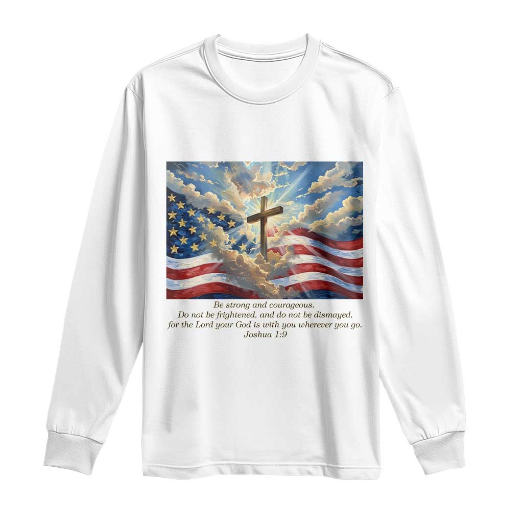 Jesus Christian Long Sleeve Shirt American Flag Religious Cross Bible Verse Faith Inspirational - Wonder Print Shop