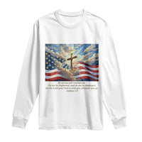 Jesus Christian Long Sleeve Shirt American Flag Religious Cross Bible Verse Faith Inspirational - Wonder Print Shop