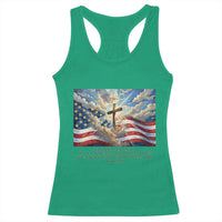Jesus Christian Racerback Tank Top American Flag Religious Cross Bible Verse Faith Inspirational - Wonder Print Shop