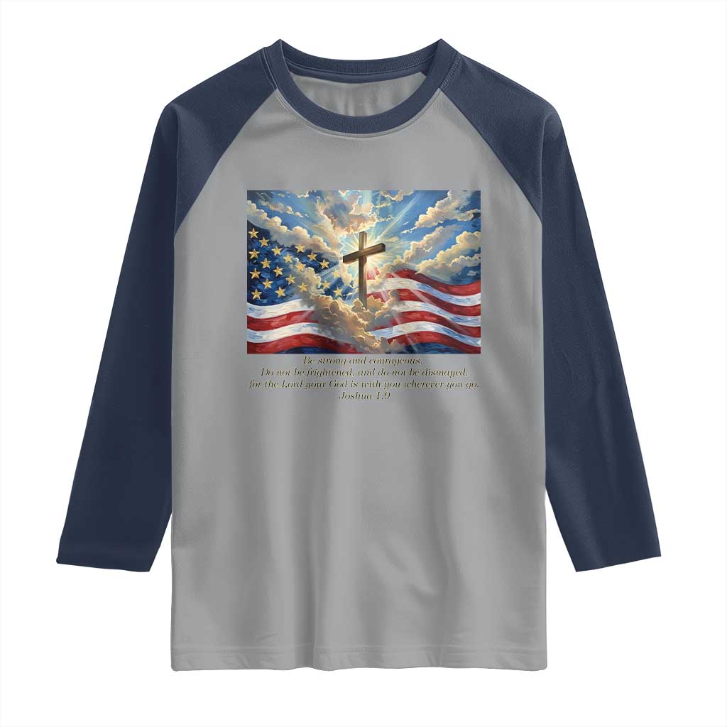 Jesus Christian Raglan Shirt American Flag Religious Cross Bible Verse Faith Inspirational - Wonder Print Shop