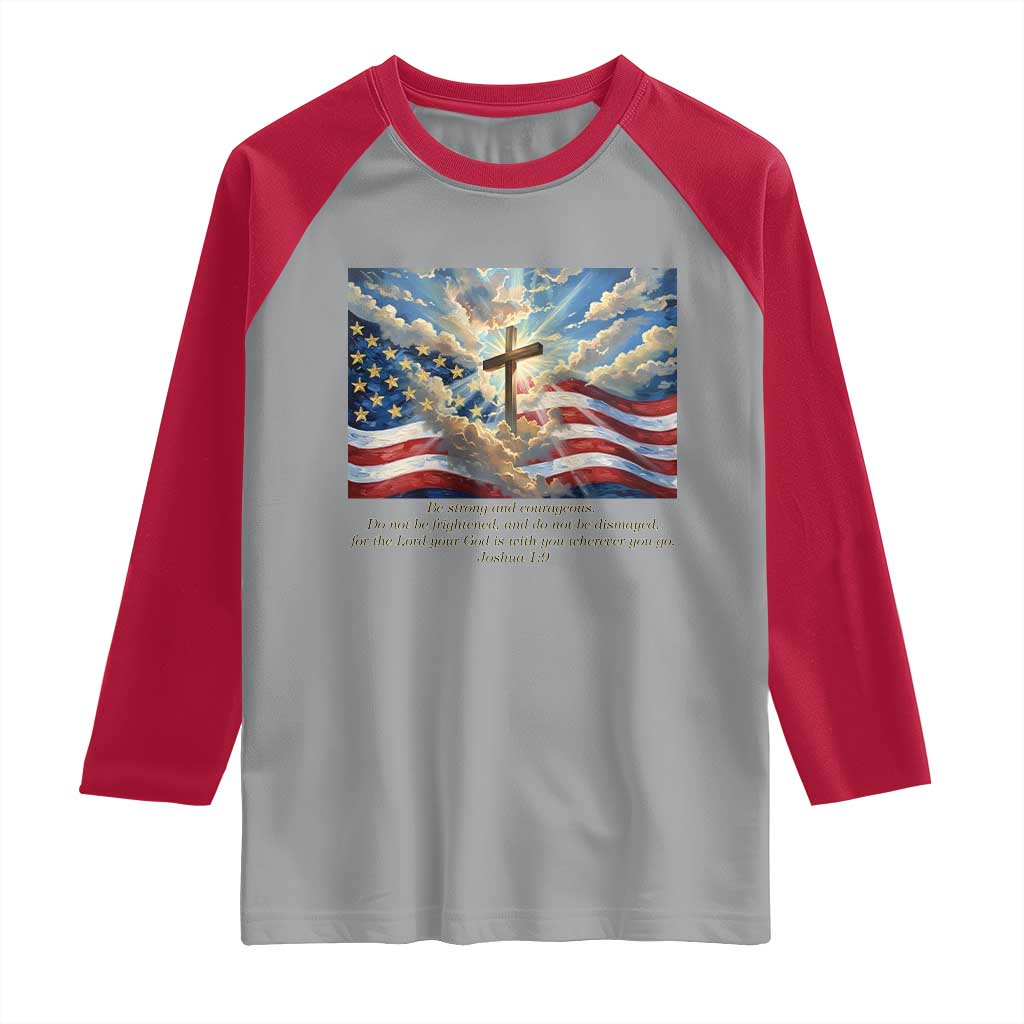 Jesus Christian Raglan Shirt American Flag Religious Cross Bible Verse Faith Inspirational - Wonder Print Shop