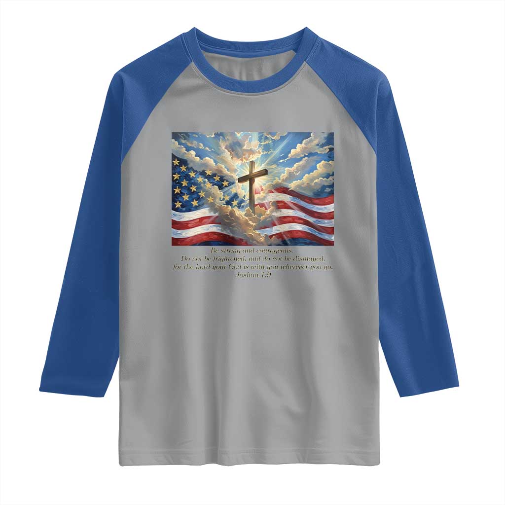 Jesus Christian Raglan Shirt American Flag Religious Cross Bible Verse Faith Inspirational - Wonder Print Shop
