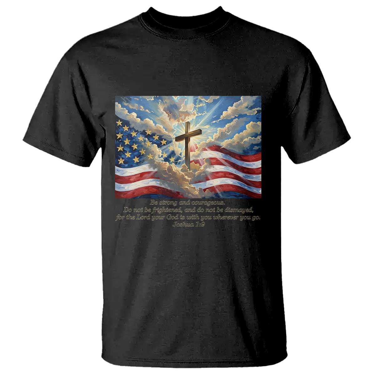 Jesus Christian T Shirt American Flag Religious Cross Bible Verse Faith Inspirational - Wonder Print Shop