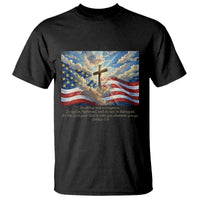 Jesus Christian T Shirt American Flag Religious Cross Bible Verse Faith Inspirational - Wonder Print Shop