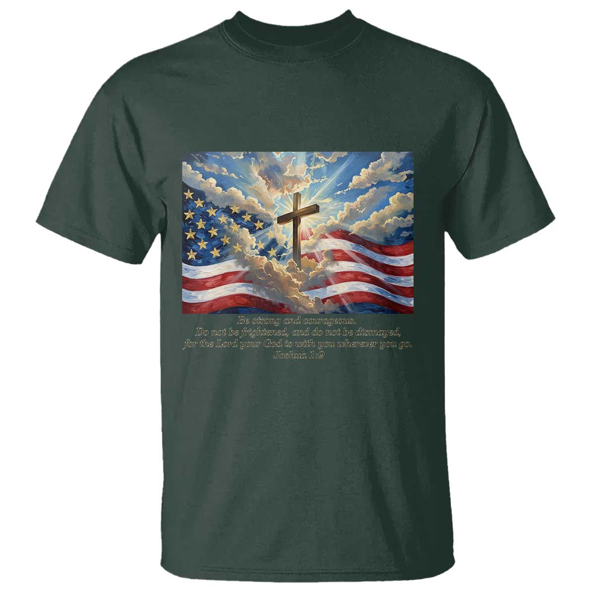 Jesus Christian T Shirt American Flag Religious Cross Bible Verse Faith Inspirational - Wonder Print Shop