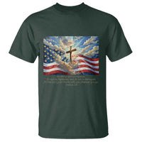 Jesus Christian T Shirt American Flag Religious Cross Bible Verse Faith Inspirational - Wonder Print Shop