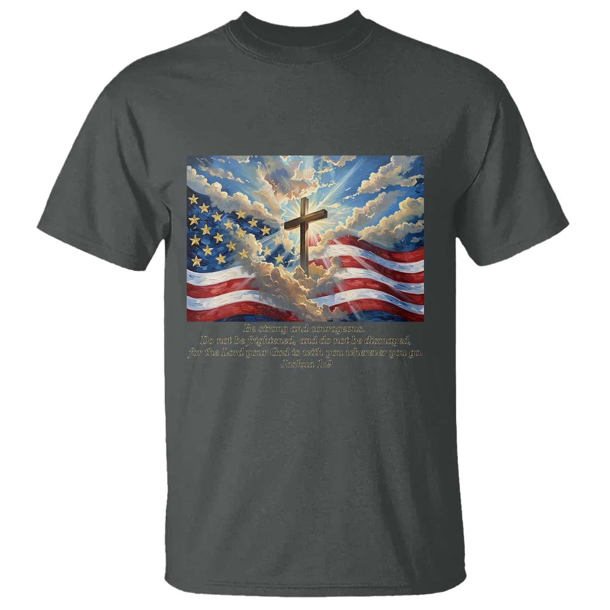 Jesus Christian T Shirt American Flag Religious Cross Bible Verse Faith Inspirational - Wonder Print Shop
