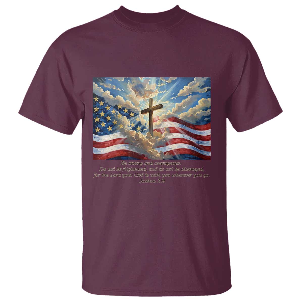 Jesus Christian T Shirt American Flag Religious Cross Bible Verse Faith Inspirational - Wonder Print Shop