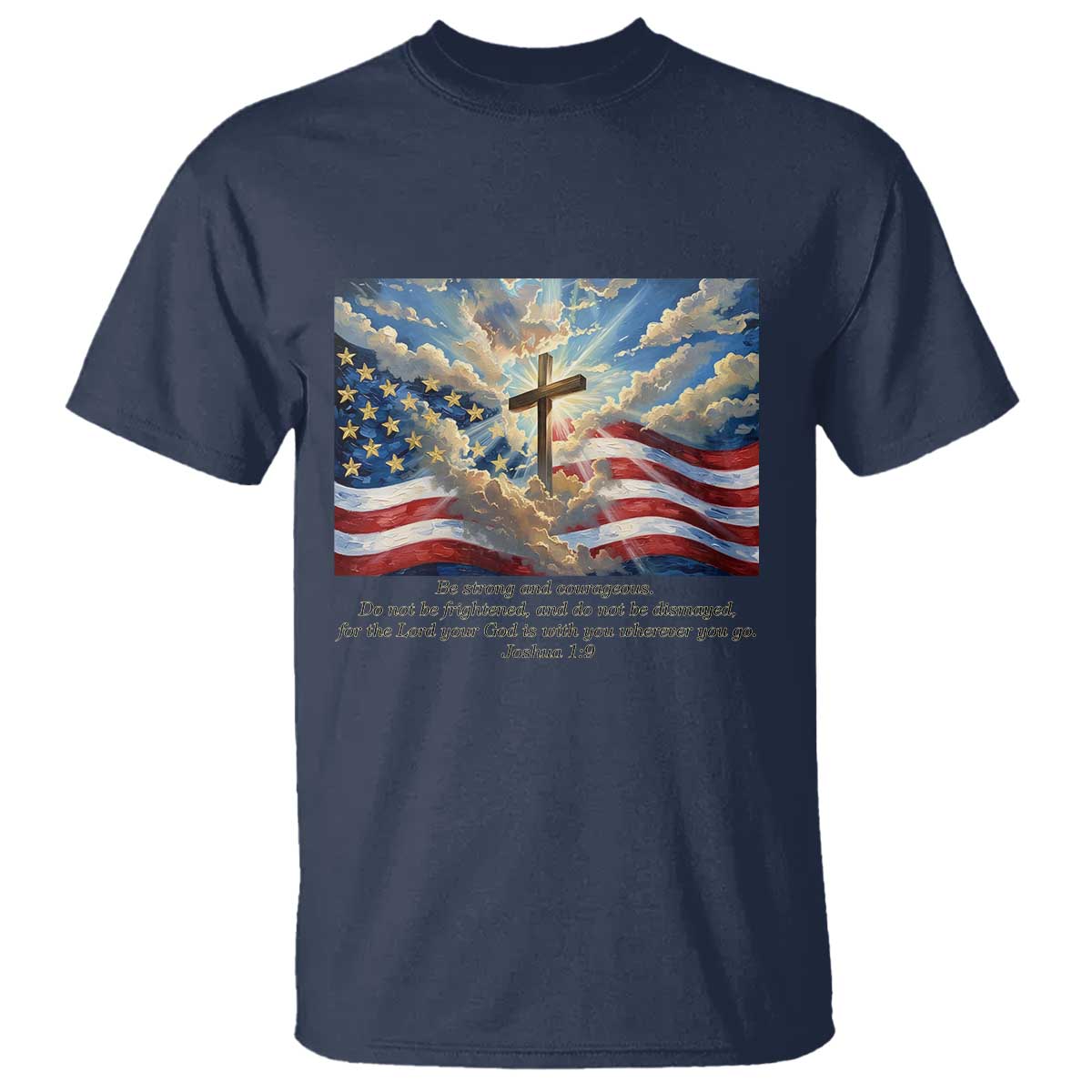 Jesus Christian T Shirt American Flag Religious Cross Bible Verse Faith Inspirational - Wonder Print Shop