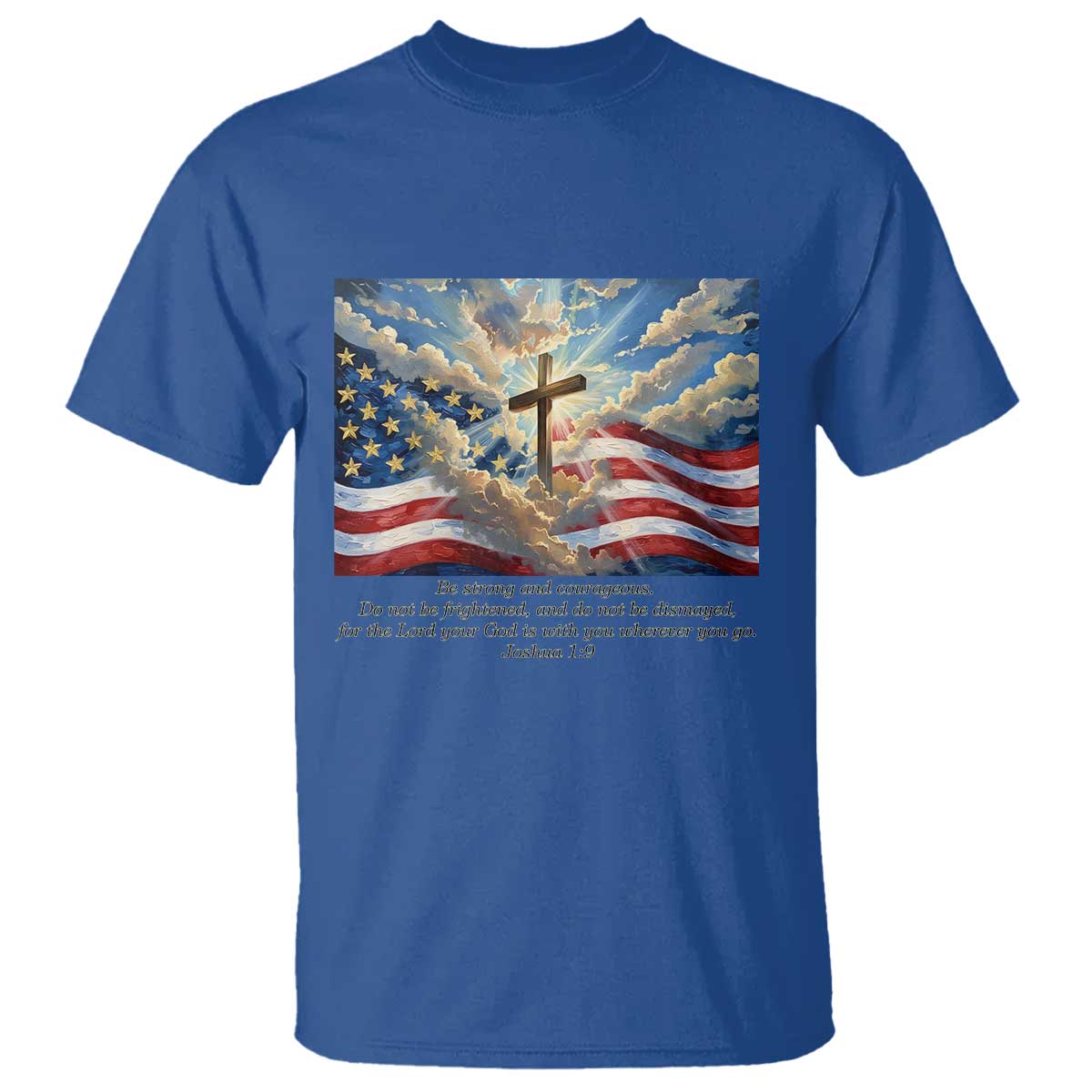 Jesus Christian T Shirt American Flag Religious Cross Bible Verse Faith Inspirational - Wonder Print Shop