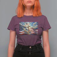 Jesus Christian T Shirt For Women American Flag Religious Cross Bible Verse Faith Inspirational - Wonder Print Shop