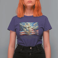 Jesus Christian T Shirt For Women American Flag Religious Cross Bible Verse Faith Inspirational - Wonder Print Shop