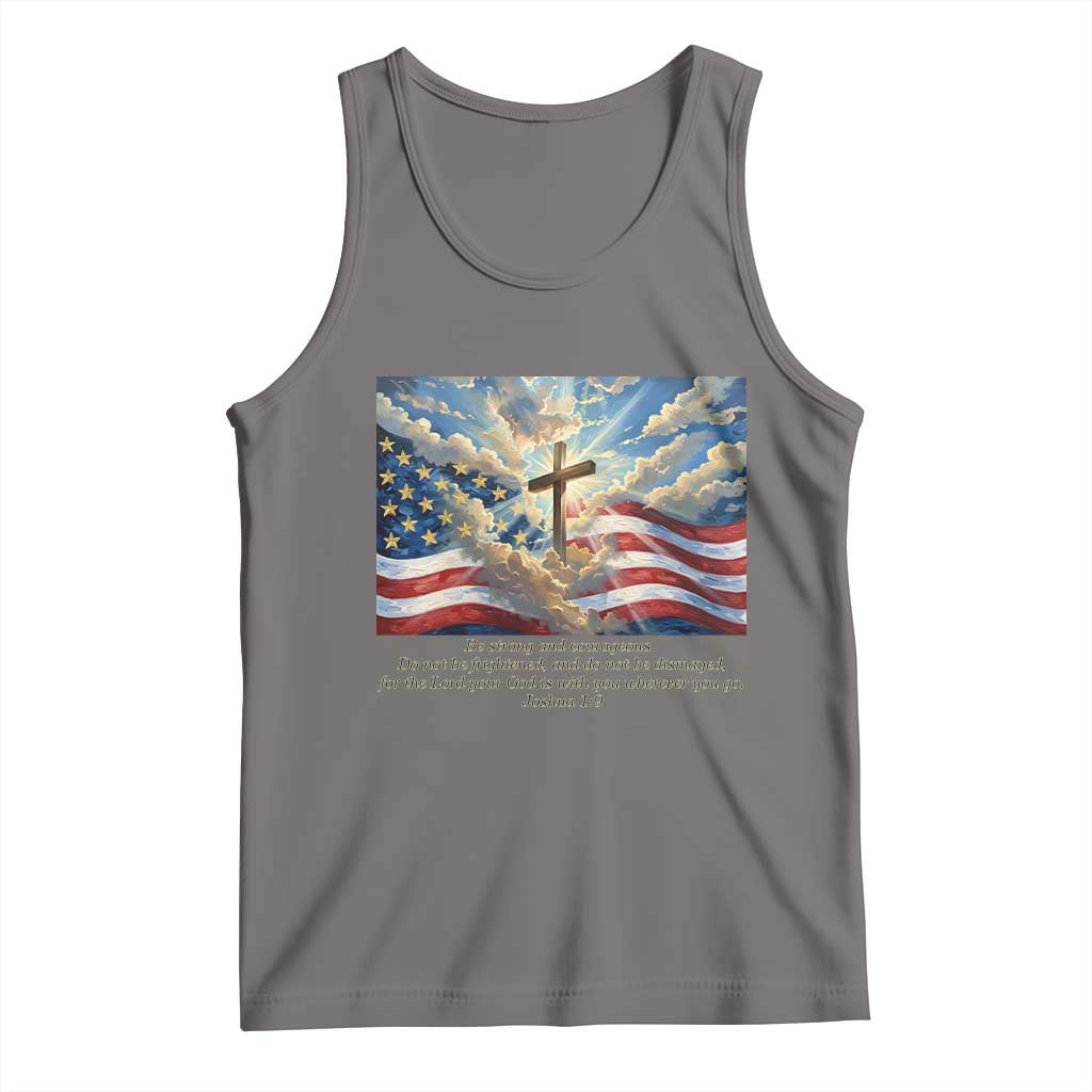 Jesus Christian Tank Top American Flag Religious Cross Bible Verse Faith Inspirational - Wonder Print Shop
