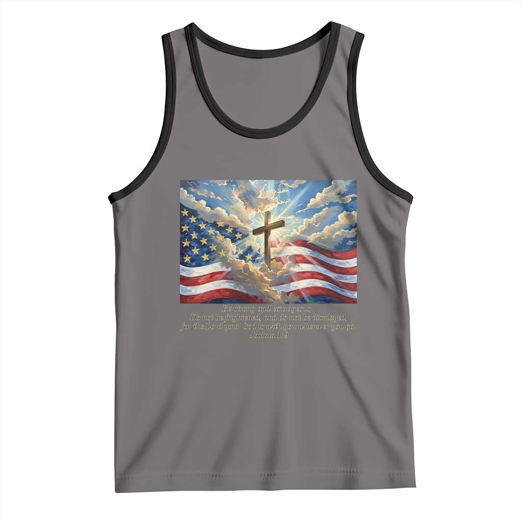 Jesus Christian Tank Top American Flag Religious Cross Bible Verse Faith Inspirational - Wonder Print Shop