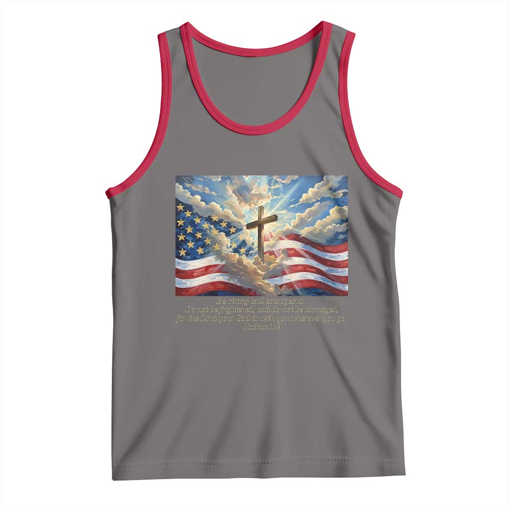 Jesus Christian Tank Top American Flag Religious Cross Bible Verse Faith Inspirational - Wonder Print Shop