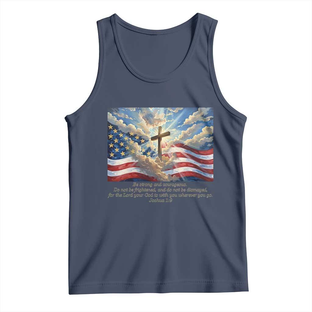 Jesus Christian Tank Top American Flag Religious Cross Bible Verse Faith Inspirational - Wonder Print Shop