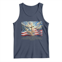 Jesus Christian Tank Top American Flag Religious Cross Bible Verse Faith Inspirational - Wonder Print Shop