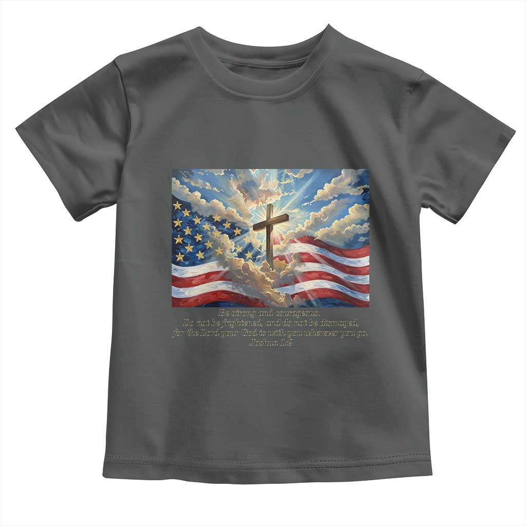 Jesus Christian Toddler T Shirt American Flag Religious Cross Bible Verse Faith Inspirational - Wonder Print Shop