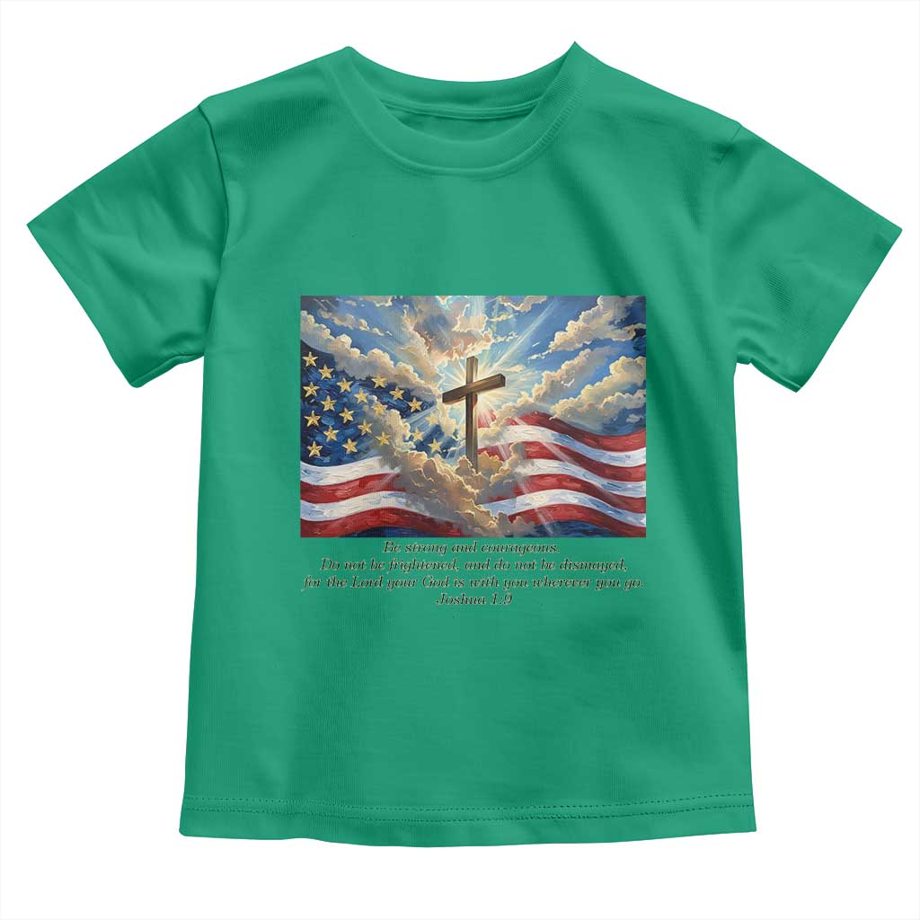 Jesus Christian Toddler T Shirt American Flag Religious Cross Bible Verse Faith Inspirational - Wonder Print Shop