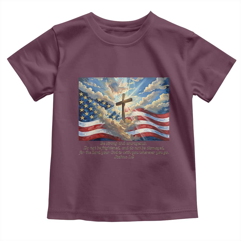 Jesus Christian Toddler T Shirt American Flag Religious Cross Bible Verse Faith Inspirational - Wonder Print Shop