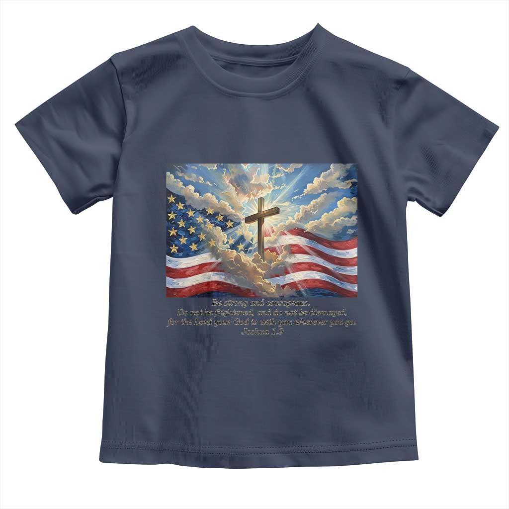 Jesus Christian Toddler T Shirt American Flag Religious Cross Bible Verse Faith Inspirational - Wonder Print Shop