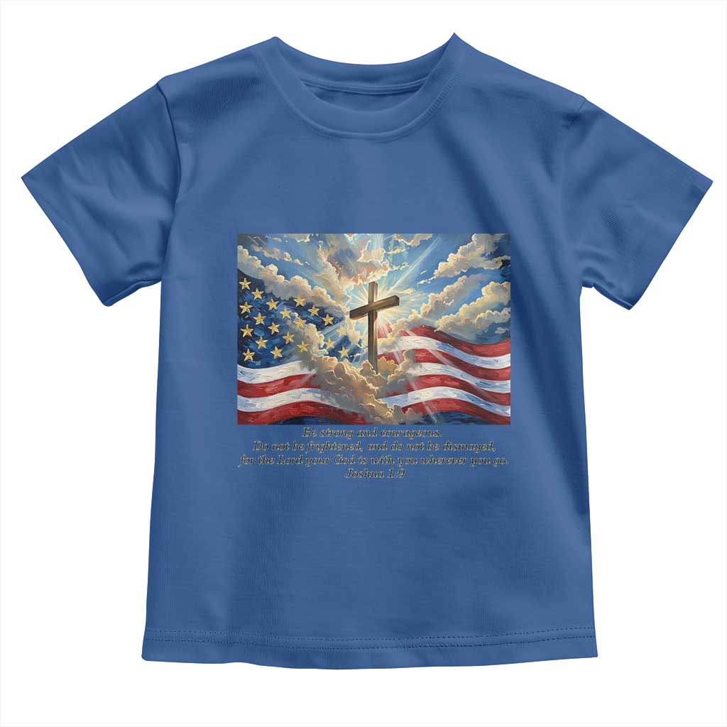 Jesus Christian Toddler T Shirt American Flag Religious Cross Bible Verse Faith Inspirational - Wonder Print Shop