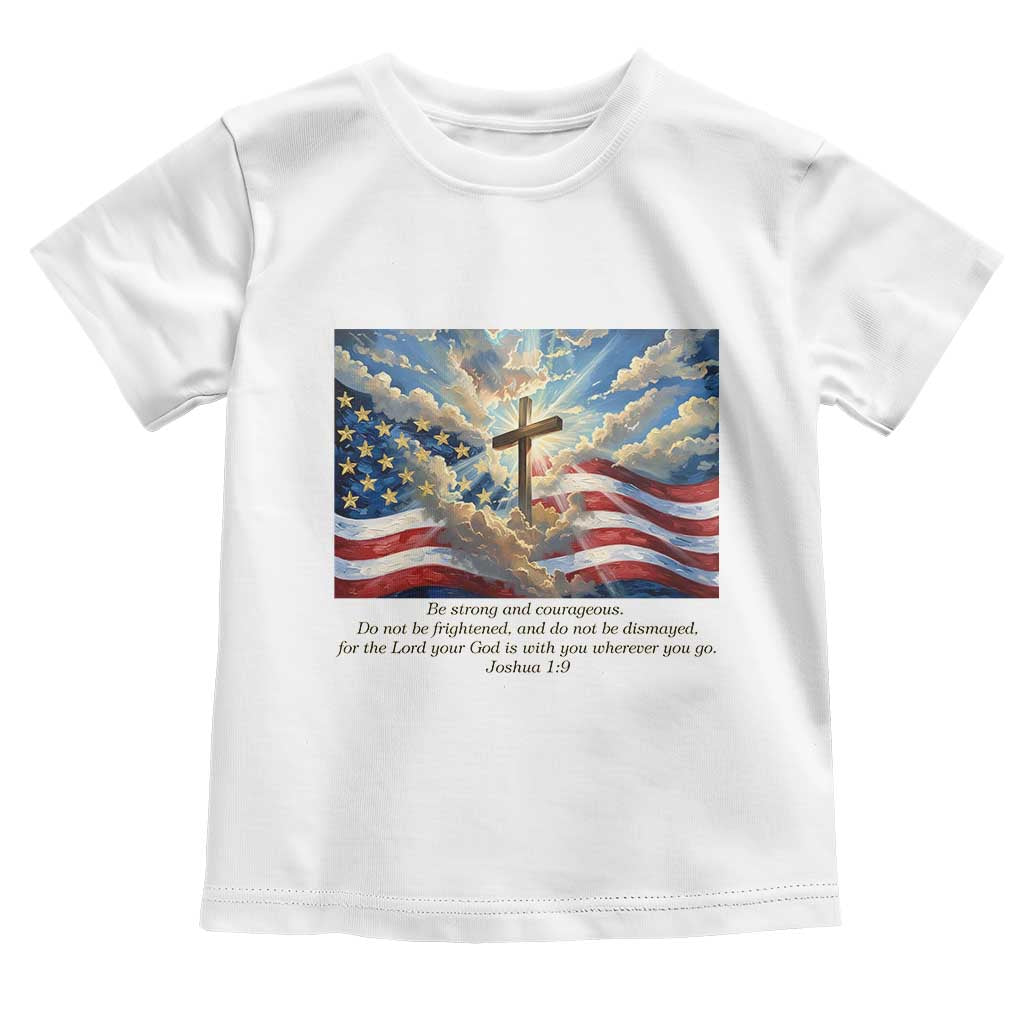 Jesus Christian Toddler T Shirt American Flag Religious Cross Bible Verse Faith Inspirational - Wonder Print Shop