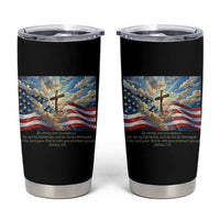 Jesus Christian Tumbler Cup American Flag Religious Cross Bible Verse Faith Inspirational - Wonder Print Shop