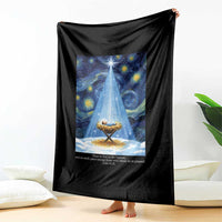Christian Christmas Throw Blanket Nativity Scene Jeus Baby Starry Night Xmas - Wonder Print Shop
