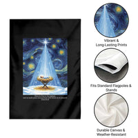 Christian Christmas Garden Flag Nativity Scene Jeus Baby Starry Night Xmas - Wonder Print Shop