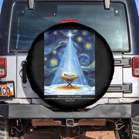 Christian Christmas Spare Tire Cover Nativity Scene Jeus Baby Starry Night Xmas - Wonder Print Shop