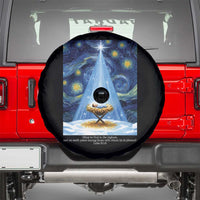 Christian Christmas Spare Tire Cover Nativity Scene Jeus Baby Starry Night Xmas - Wonder Print Shop