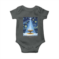 Christian Christmas Baby Onesie Nativity Scene Jeus Baby Starry Night Xmas - Wonder Print Shop