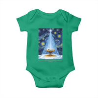 Christian Christmas Baby Onesie Nativity Scene Jeus Baby Starry Night Xmas - Wonder Print Shop