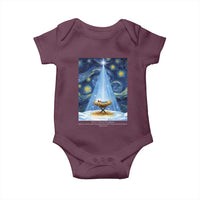Christian Christmas Baby Onesie Nativity Scene Jeus Baby Starry Night Xmas - Wonder Print Shop