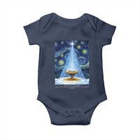 Christian Christmas Baby Onesie Nativity Scene Jeus Baby Starry Night Xmas - Wonder Print Shop