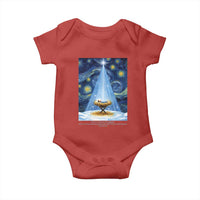 Christian Christmas Baby Onesie Nativity Scene Jeus Baby Starry Night Xmas - Wonder Print Shop