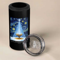 Christian Christmas 4 in 1 Can Cooler Tumbler Nativity Scene Jeus Baby Starry Night Xmas - Wonder Print Shop