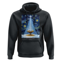 Christian Christmas Hoodie Nativity Scene Jeus Baby Starry Night Xmas - Wonder Print Shop