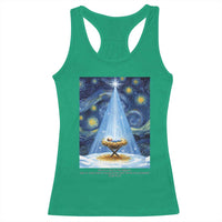 Christian Christmas Racerback Tank Top Nativity Scene Jeus Baby Starry Night Xmas - Wonder Print Shop