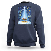 Christian Christmas Sweatshirt Nativity Scene Jeus Baby Starry Night Xmas - Wonder Print Shop
