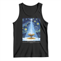 Christian Christmas Tank Top Nativity Scene Jeus Baby Starry Night Xmas - Wonder Print Shop