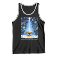 Christian Christmas Tank Top Nativity Scene Jeus Baby Starry Night Xmas - Wonder Print Shop
