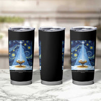 Christian Christmas Tumbler Cup Nativity Scene Jeus Baby Starry Night Xmas - Wonder Print Shop